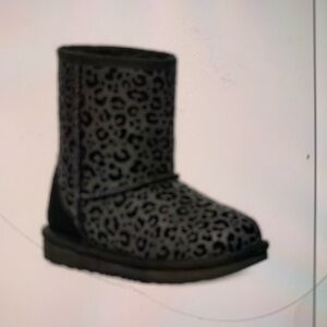 UGG Black metallic Leopard Print Kids Boots.